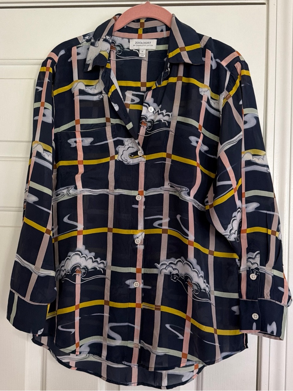 Zoologist by Charlotte Linton silk blouse size6